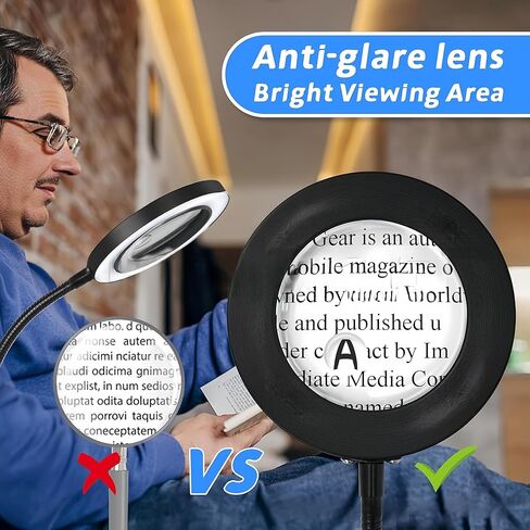 10 × مكبرة الزجاج مع ارتفاع درجة حرارة اللون الأضواء ذات الصمامات القابلة للتعديل مناسبة للقراءة ، الحرف اليدوية ، تجار المجوهرات in Kuwait