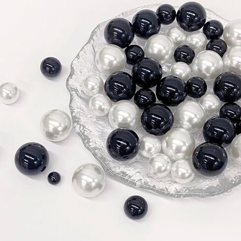 200pcs البحرية الأزرق والذهبي مزهرية حشو لؤلؤة لؤلؤة للمزهريات المركزية ، لا حفرة فو ، اللؤلؤ البولندية للشمعة العائمة ديكور حفل زفاف الشمعة العائمة in Kuwait