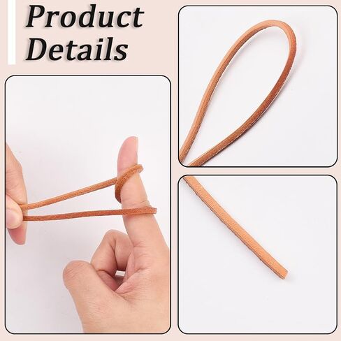 Gorgecraft 5mx3mm جلد البقر الشريط جلد حزام 3 مم بيرو بيرو مسطحة الحبل شرائح جلدية حقيقية سلسلة الحبل لفة لفة للأساور قلادة المجوهر in Saudi Arabia