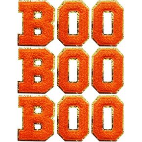 Iron on Patches Sew On Alphabet Patch Letter Number Patches for Clothing Bag Decoration Orange Boo 2.1- Style3 in Saudi Arabia