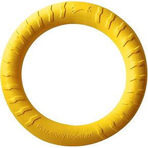 Dog Training Toys Flying Discs, Yellow Dogs Chew Toy for Aggressive Chewers for Small Medium Breeds Training Ring, Floating Dog Ring Toys for Throwing Catching Flying Lightweight Puppy Toy 7.5" in Saudi Arabia