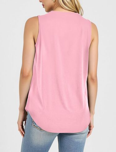 Womens Fashion Tank Tops Crewneck Loose Fit Basic Going Out Clothes Casual Summer Sleeveless Shirts for Women 2024 in Saudi Arabia