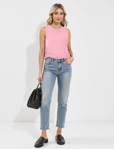 Womens Fashion Tank Tops Crewneck Loose Fit Basic Going Out Clothes Casual Summer Sleeveless Shirts for Women 2024 in Saudi Arabia