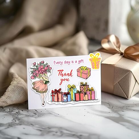 PH Pandahall Gift Clear Stamp for Christmas ، Hife Box Silicone Stamp Bouquet Words شفاف مطاط ختم لسردة القصاصات ، بطاقة تحية ، مجلة ، علامات الهدايا ، ألبومات صور صياغة الورق Valentine in Kuwait