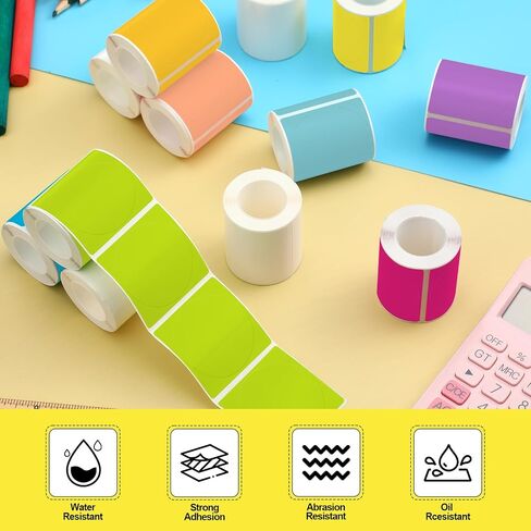CTOSREE 1560 PCS 2 بوصة مستديرة الملصقات الحرارية دائرة الملصقات الحرارية الملصقات الملصقات ذاتية الجولة مباشرة ملصقات الطابعة متعددة الأغراض ل DIY ، علامة الاسم ، 12 لفات (Morandi) in Saudi Arabia