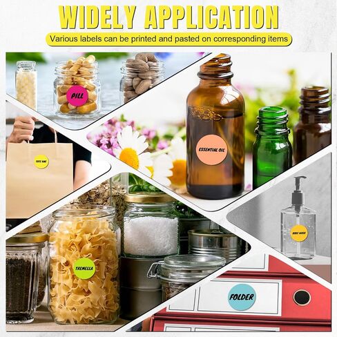 CTOSREE 1560 PCS 2 بوصة مستديرة الملصقات الحرارية دائرة الملصقات الحرارية الملصقات الملصقات ذاتية الجولة مباشرة ملصقات الطابعة متعددة الأغراض ل DIY ، علامة الاسم ، 12 لفات (Morandi) in Saudi Arabia