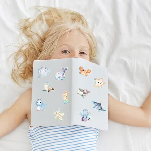 1200Pcs Ocean Animal Stickers Roll Sea Life Fish Whale Turtle Sticker Cute Cartoon Sea Creature Adhesive Label Decals for School Teacher Rewards Ocean Theme Birthday Baby Shower Party in Saudi Arabia