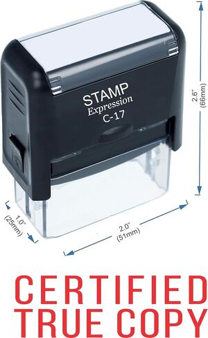 StampExpression - Certified True Copy Office Self Inking Rubber Stamp - Red Ink (A-5101) in Saudi Arabia