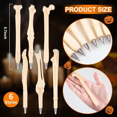 30pcs قلم الهالوين في هالوين ، أقلام عظم الجدة ، قلم حبر الهيكل العظمي لفنان دكتور ممرضة مدرسة هالوين تجمع in Kuwait