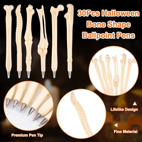 30pcs قلم الهالوين في هالوين ، أقلام عظم الجدة ، قلم حبر الهيكل العظمي لفنان دكتور ممرضة مدرسة هالوين تجمع in Kuwait