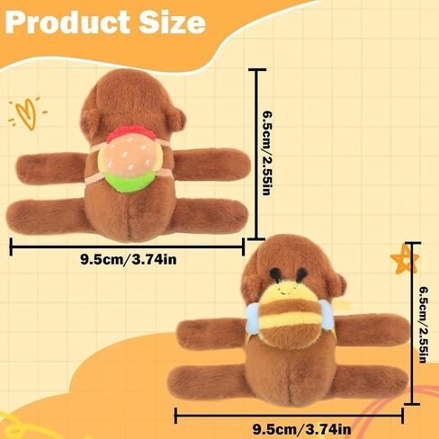 2 Pcs Animal Slap Bracelets Capybara Plush Toy, Stuffed Animal Capybara Huggers Slap Bracelets 9'' Cute Bracelet Huggers Toy Wrist for Kids Birthday Party Favor Supply Gifts in Kuwait