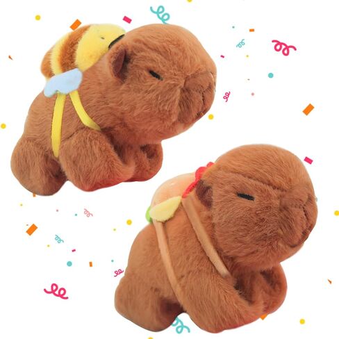 2 Pcs Animal Slap Bracelets Capybara Plush Toy, Stuffed Animal Capybara Huggers Slap Bracelets 9'' Cute Bracelet Huggers Toy Wrist for Kids Birthday Party Favor Supply Gifts in Kuwait