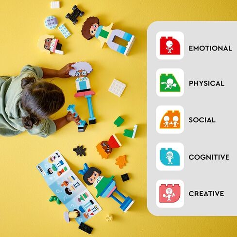 Lego Duplo Town Buildable People مع لعبة Big Chemsions Interactive Toy للأعمار 3 وما فوق ، 5 أحرف مع 10 وجوه لعب الأدوار ، 71 طوب ملون لمتعة مخصصة ومطابقة ، 10423 in Saudi Arabia