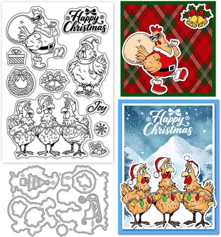 Globleland Christmas Truck Gnomes Clear Smapt and Cutting Vies for Card Making Tree Tree Tree Silicone Silicone Stamps Box Metal Die Cuts for DIY Scrapbooking Photo Abbran in Saudi Arabia