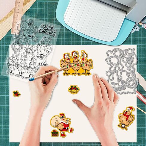 Globleland Christmas Truck Gnomes Clear Smapt and Cutting Vies for Card Making Tree Tree Tree Silicone Silicone Stamps Box Metal Die Cuts for DIY Scrapbooking Photo Abbran in Saudi Arabia