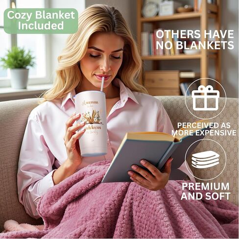 Luxury Book Lover Gifts for Women, Gifts for Readers Book Lovers Women, Books Club Accessories for Reading, Bookish & Librarian Gift, Bookclub Gift Ideas, Books Blanket Set Box Basket Stuff Birthday in Saudi Arabia