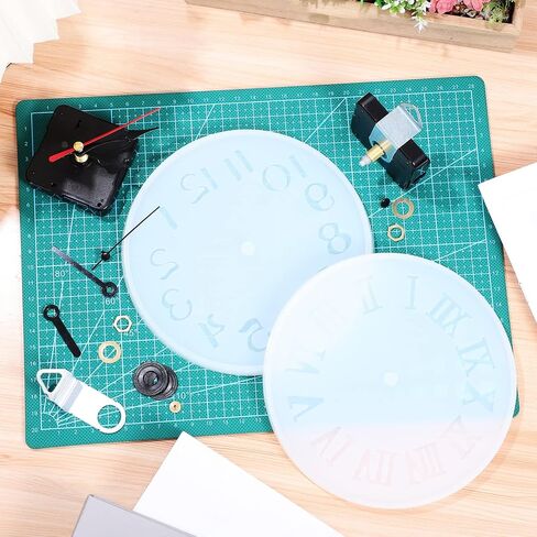 Round Round Wall Clock راتنج الايبوكسي 2 مجموعات على مدار الساعة راتنجات السيليكون على مدار الساعة طقم ساعة الحائط الصب الموقت صنع قوالب لصنع مركبة فنية DIY إكسسوارات التمرينات in Saudi Arabia