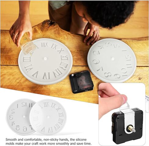 Round Round Wall Clock راتنج الايبوكسي 2 مجموعات على مدار الساعة راتنجات السيليكون على مدار الساعة طقم ساعة الحائط الصب الموقت صنع قوالب لصنع مركبة فنية DIY إكسسوارات التمرينات in Saudi Arabia