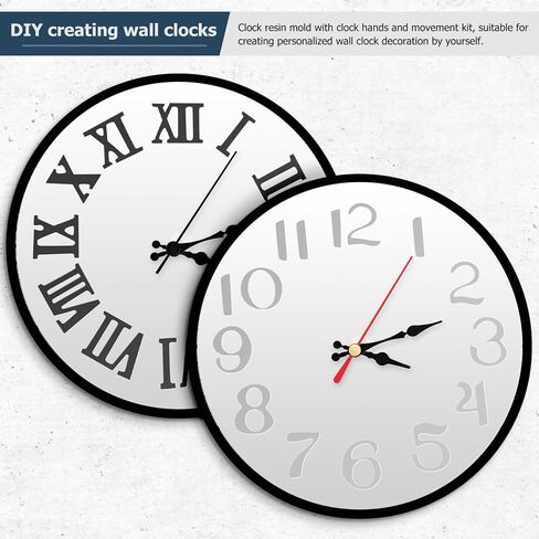 Round Round Wall Clock راتنج الايبوكسي 2 مجموعات على مدار الساعة راتنجات السيليكون على مدار الساعة طقم ساعة الحائط الصب الموقت صنع قوالب لصنع مركبة فنية DIY إكسسوارات التمرينات in Saudi Arabia