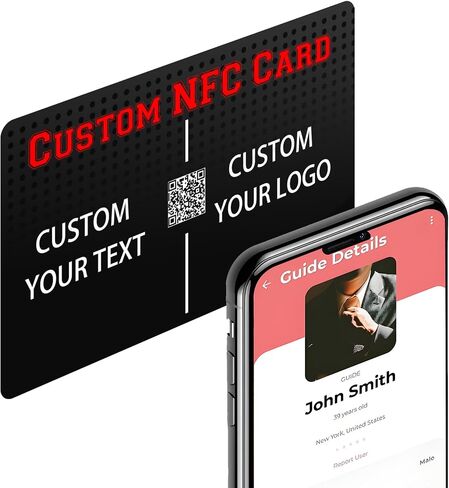 Customizable Digital Business Card with QR Code Custom NFC Card Logo Tap to Share Technology Compatible with iPhone & Android in Saudi Arabia