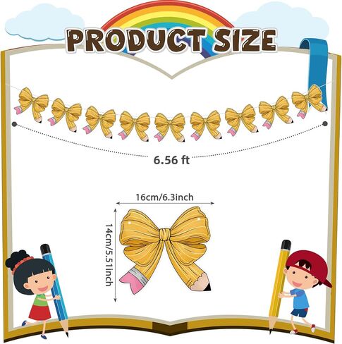 Honeydak 2 PCS Bency Bow Banner للعودة إلى الديكورات المدرسية في اليوم الأول من مستلزمات الحفلات في الفصل الدراسي ، in Saudi Arabia