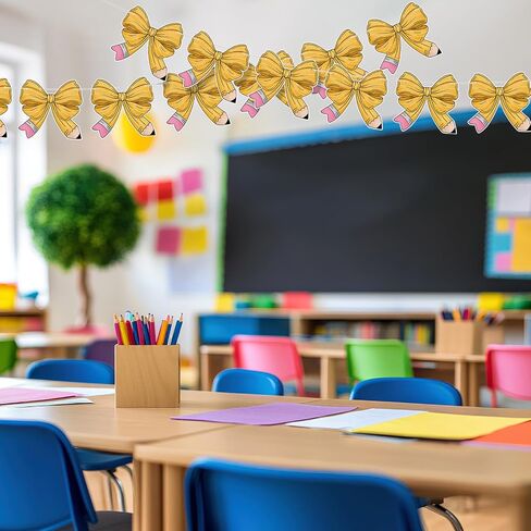 Honeydak 2 PCS Bency Bow Banner للعودة إلى الديكورات المدرسية في اليوم الأول من مستلزمات الحفلات في الفصل الدراسي ، in Saudi Arabia