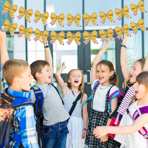 Honeydak 2 PCS Bency Bow Banner للعودة إلى الديكورات المدرسية في اليوم الأول من مستلزمات الحفلات في الفصل الدراسي ، in Saudi Arabia