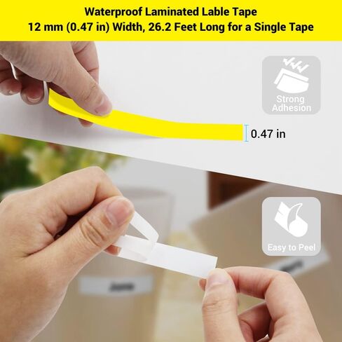 بديل 6 حزم لـ Brother P Touch Label Tape Tze-231 131 431 531 631 731 12mm 0.47 شريط صانع الملصقات المصقول متعدد الألوان لـ PT-D210 H110 D220 D410 D600 Clear/White/Red/Blue/Green in Kuwait