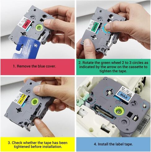 بديل 6 حزم لـ Brother P Touch Label Tape Tze-231 131 431 531 631 731 12mm 0.47 شريط صانع الملصقات المصقول متعدد الألوان لـ PT-D210 H110 D220 D410 D600 Clear/White/Red/Blue/Green in Kuwait