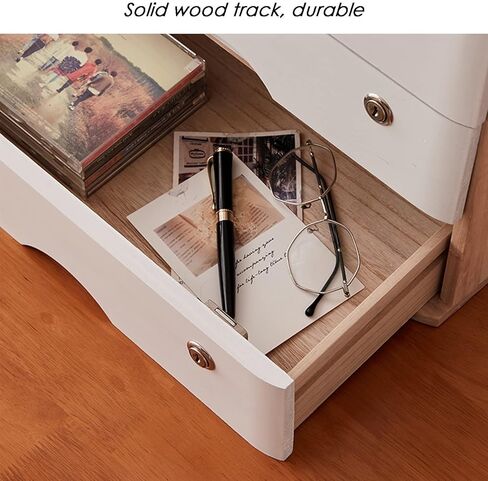 Wooden Desktop File Cabinet with Lock and Drawer Storage - Solid Wood Flat File Organizer for Home or Office - 1/2/3/4 Tier Options in Saudi Arabia