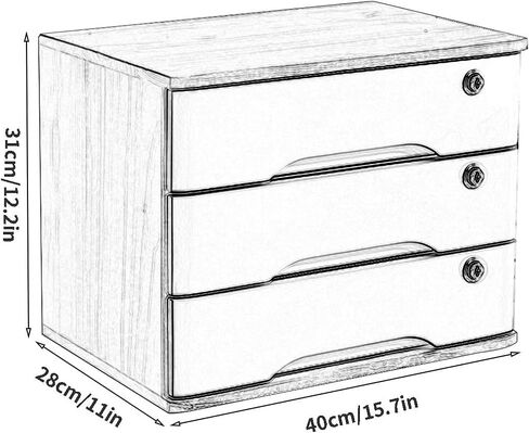 منظمو خزانة ملفات سطح المكتب - صندوق تخزين سطح المكتب مع أدراج - 1/2/3/4 مع تخزين خزانة الملفات المسطحة ، خزانة درج سطح المكتب ، خزانة خزانة الملفات الخشبية/خزانة سطح المكتب (C ، 3 درج) in Kuwait