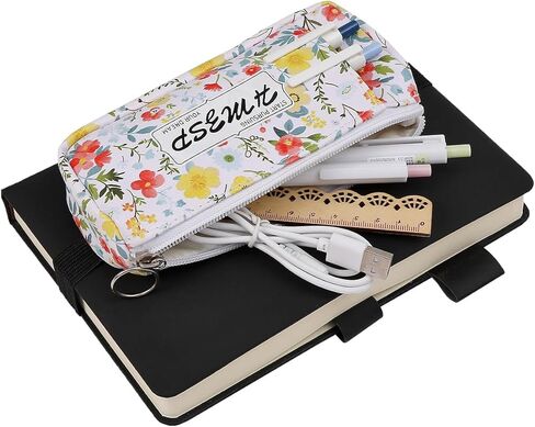 حامل قلم مرن قابل للتعديل للكمور ، حقيبة السوستة المدرسية للقرطاسية للمجلات والكتاب والمخططون أبيض in Kuwait