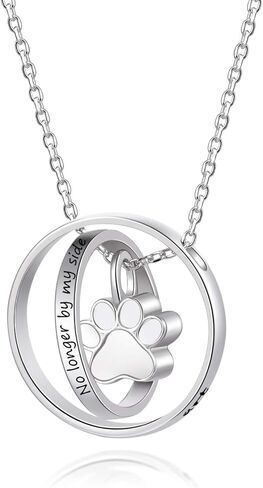 S925 Sterling Silver Paw Print Necklace لم يعد بجانبي إلى الأبد في قلبي مجوهرات حرق الجثث في قلبي من أجل الرماد in Saudi Arabia