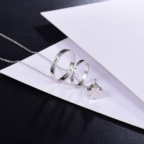S925 Sterling Silver Paw Print Necklace لم يعد بجانبي إلى الأبد في قلبي مجوهرات حرق الجثث في قلبي من أجل الرماد in Saudi Arabia