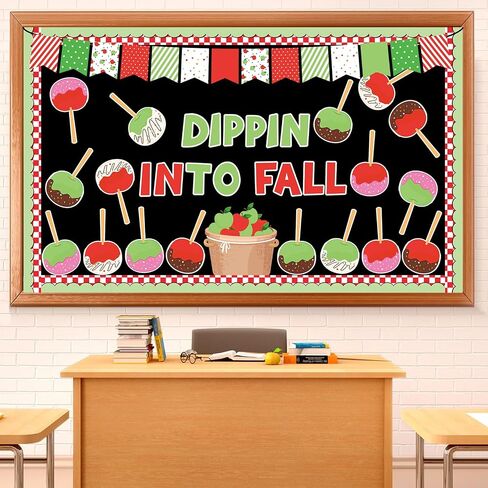 زخارف Board Apple Bulletin Fall Caramel Candy Apple Classroom Decoration Dippin في Bulletin Board Sweet Apples Paper Clutouts for Autumn Party Home Office School Decor in Saudi Arabia