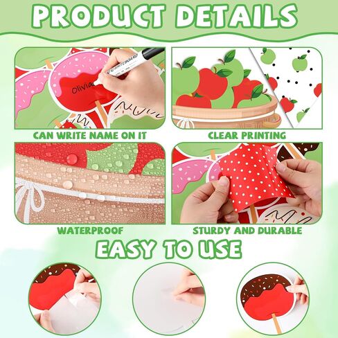 زخارف Board Apple Bulletin Fall Caramel Candy Apple Classroom Decoration Dippin في Bulletin Board Sweet Apples Paper Clutouts for Autumn Party Home Office School Decor in Saudi Arabia