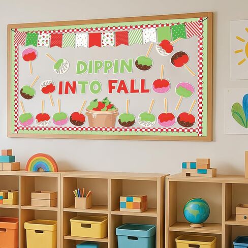 زخارف Board Apple Bulletin Fall Caramel Candy Apple Classroom Decoration Dippin في Bulletin Board Sweet Apples Paper Clutouts for Autumn Party Home Office School Decor in Saudi Arabia