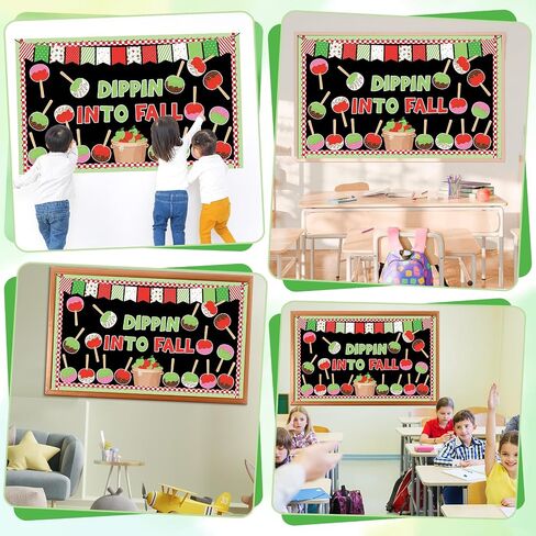 زخارف Board Apple Bulletin Fall Caramel Candy Apple Classroom Decoration Dippin في Bulletin Board Sweet Apples Paper Clutouts for Autumn Party Home Office School Decor in Saudi Arabia