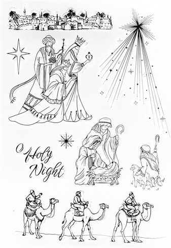 Holy Night Clear Stamps for Card Making or Journaling Star of Bethlehem Jesus Born Silicone Stamps for Scrapbooking Photo Album Gift Tags and Other Paper Crafts Decoration in Saudi Arabia