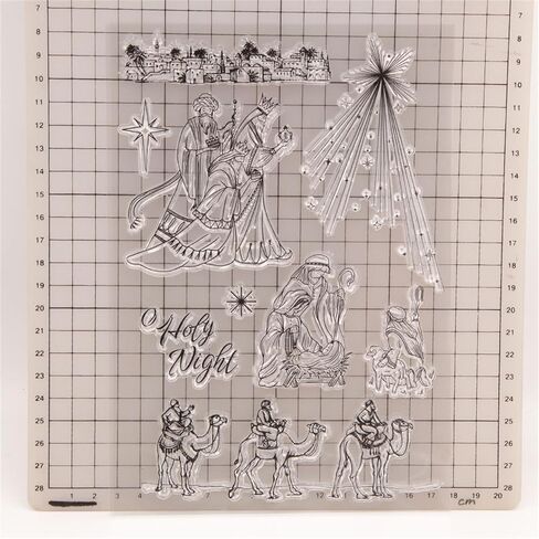 Holy Night Clear Stamps for Card Making or Journaling Star of Bethlehem Jesus Born Silicone Stamps for Scrapbooking Photo Album Gift Tags and Other Paper Crafts Decoration in Saudi Arabia