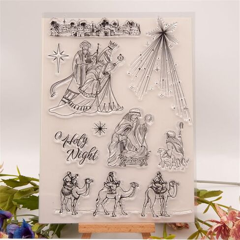 Holy Night Clear Stamps for Card Making or Journaling Star of Bethlehem Jesus Born Silicone Stamps for Scrapbooking Photo Album Gift Tags and Other Paper Crafts Decoration in Saudi Arabia