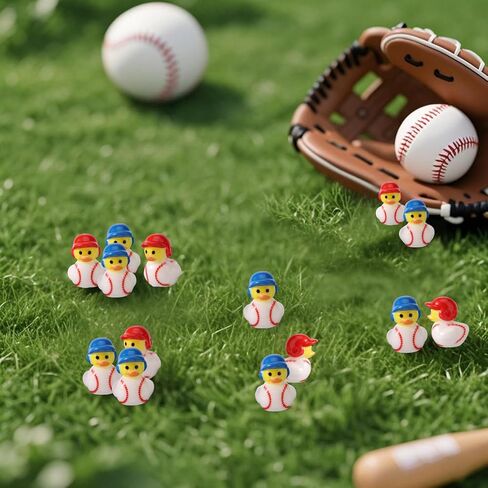 50pcs Miniature Baseball Resin Duck, Mini Baseball Duck Party Favors Micro Landscape Ornament House Garden Accessories for Home Landscape Garden Favors (Blue and Red) in Saudi Arabia