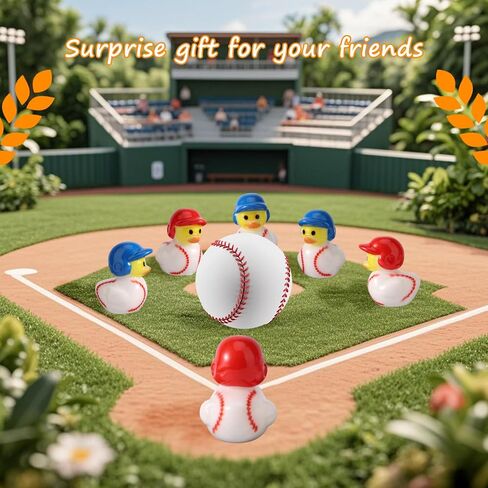 50pcs Miniature Baseball Resin Duck, Mini Baseball Duck Party Favors Micro Landscape Ornament House Garden Accessories for Home Landscape Garden Favors (Blue and Red) in Saudi Arabia