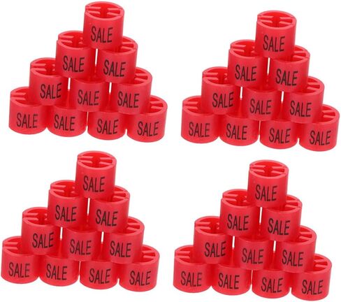 GLEAVI 150 PCS علامات حجم شماعات البلاستيك الأحمر لرفوف الملابس ، ملصقات خزانة للتعليق ، علامات بيع لمنظمة الملابس in Saudi Arabia
