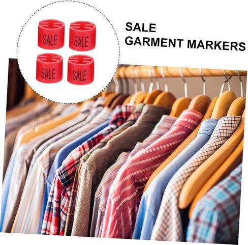 GLEAVI 150 PCS علامات حجم شماعات البلاستيك الأحمر لرفوف الملابس ، ملصقات خزانة للتعليق ، علامات بيع لمنظمة الملابس in Saudi Arabia