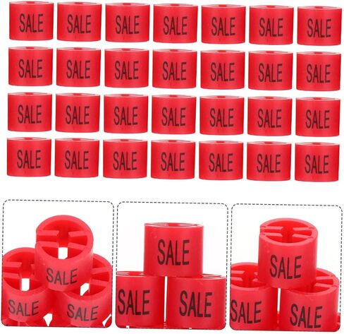 GLEAVI 150 PCS علامات حجم شماعات البلاستيك الأحمر لرفوف الملابس ، ملصقات خزانة للتعليق ، علامات بيع لمنظمة الملابس in Saudi Arabia