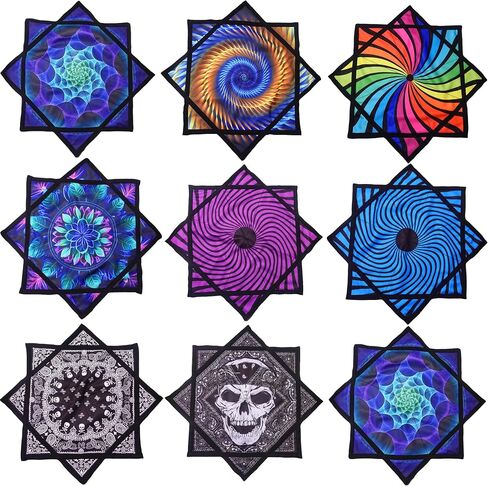 يتدفق نجم المبتدئين من القماش السهل لتدوير شعوذة ومهارة لعبة Dapo Star Star Fingertip Rotating Blue Mandala (R02-Style4) in Kuwait
