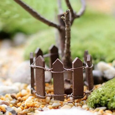 1pc 35 بوصة بني ميني جنية حديقة السياج ، الحلي المناظر الطبيعية الصغيرة للدمى ، الحرف ، مشروع ديوراما ، وعاء النبات DIY in Kuwait