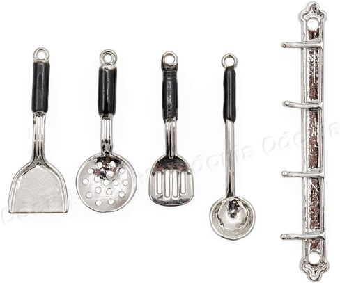 Odoria 1/12 Miniature Miniature Officeils Accessories Dollhouse Decoration ، Silver in Saudi Arabia