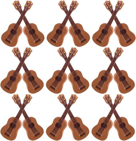 Gatuida 25pcs القيثارات المصغرة ، نماذج الجيتار الصغيرة ، آلات Dollhouse الموسيقية ، ديكورات المناظر الطبيعية الصغيرة الراتنج ، براون in Saudi Arabia
